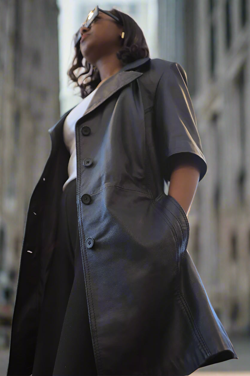 Black Leather Blazer – Timeless Elegance with Structured Fit in Genuine Ethiopian Leather